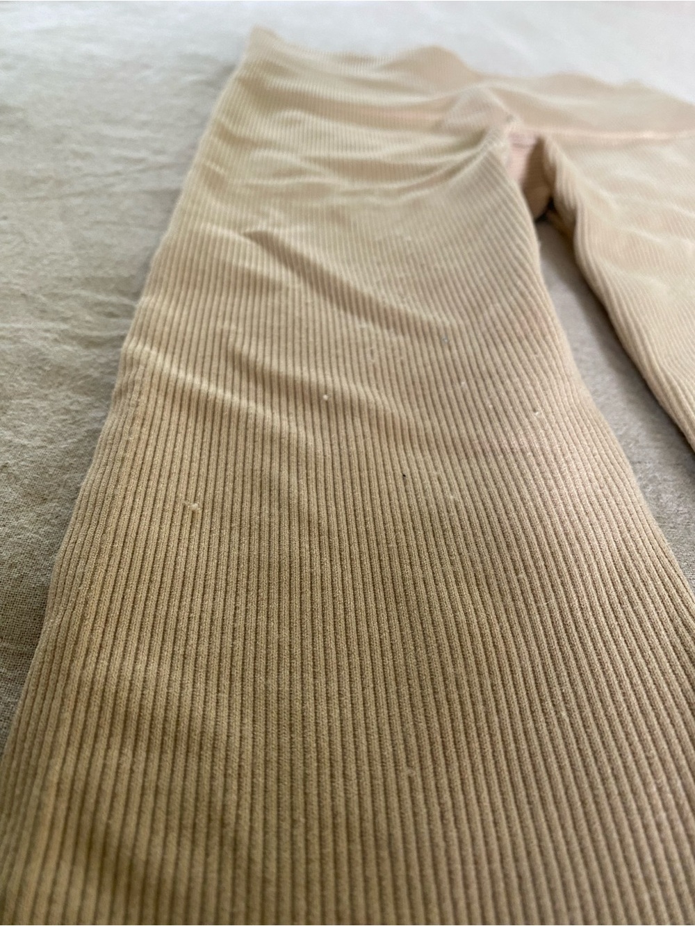 Seamless Ribbed nude High-Waist Leggings - Cream - Picture 2 of 4
